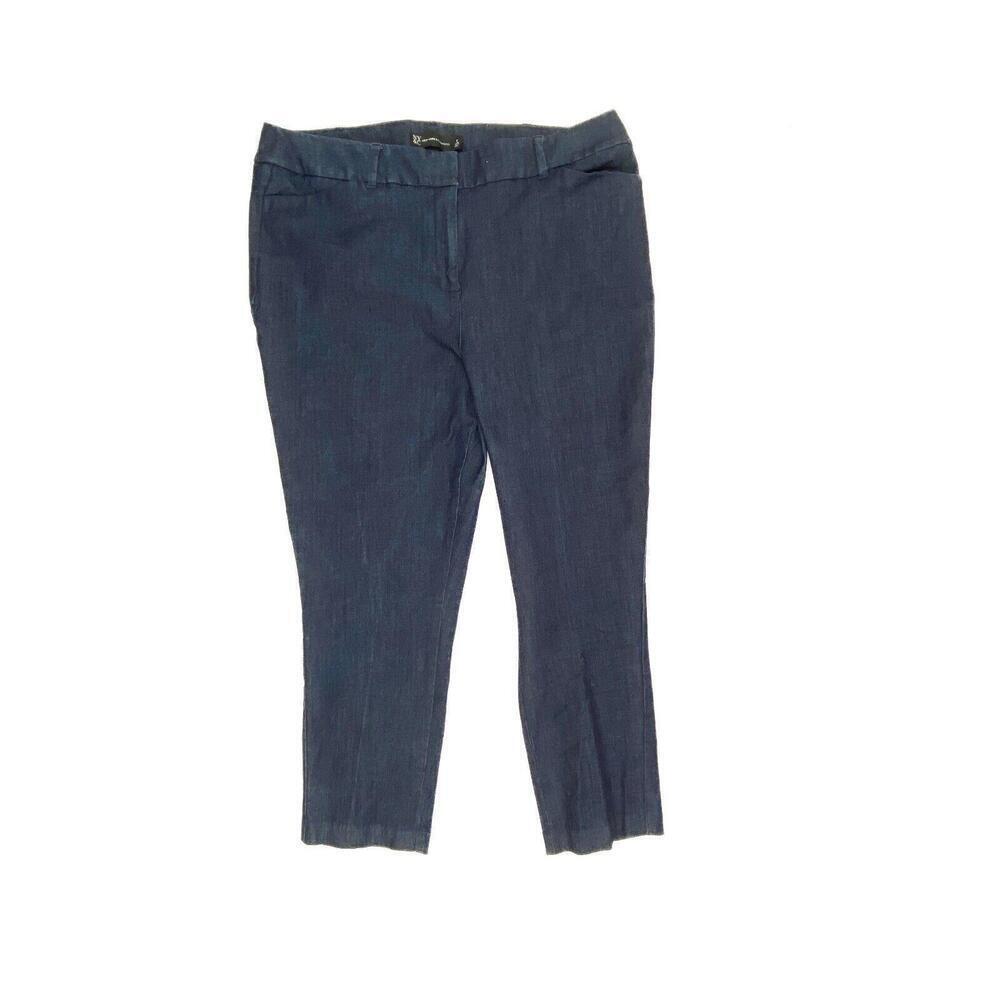 New York & Company‎ Skinny Trousers Women's size 8P Dark Wash Blue Denim jeans